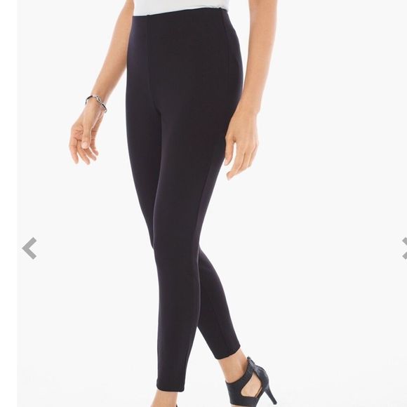 Chicos Gray Knit Pull-On Leggings Size 4 - Picture 2 of 6